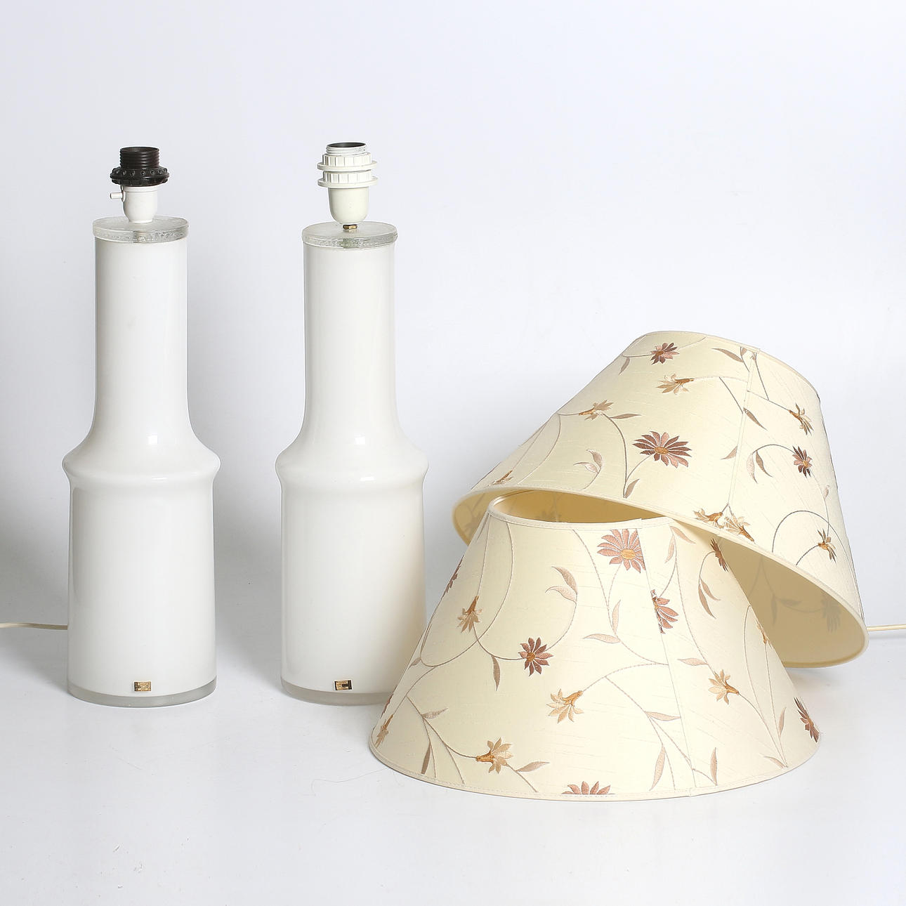 BORDSARMATURER, 2 st, glas, Hyllinge, Gert Nyström, 1960/70-tal.