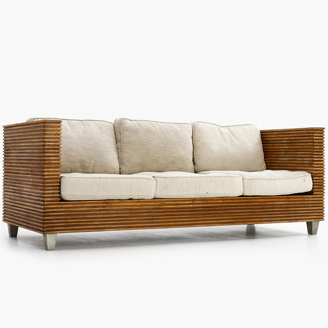 GARDEN SOFA, solid mahogany, 19th/20th century.