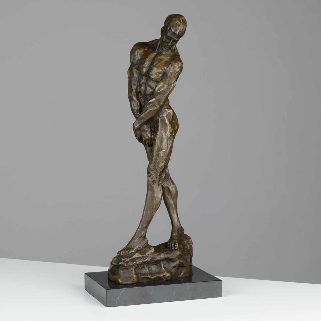 AFTER AUGUSTE RODIN (1840-1917). Bronze sculpture in the form of a nude ...