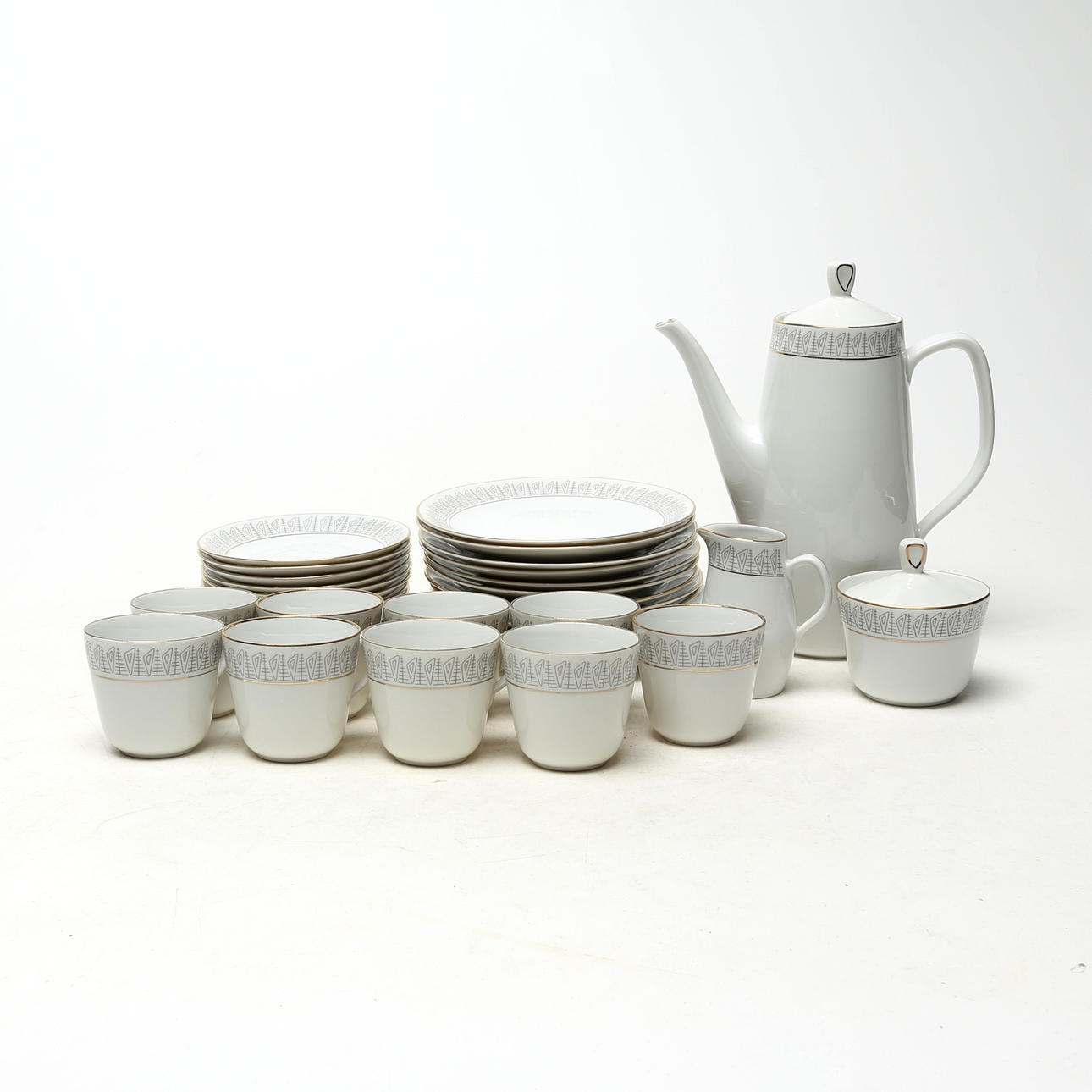 KAFFESERVIS, 24 delar, porslin, Rörstrand, Pyrene.