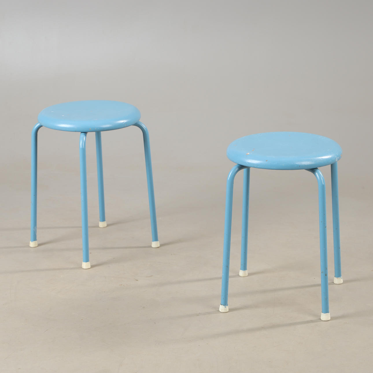 STOOLS, 1 pair, painted, mid-20th century.