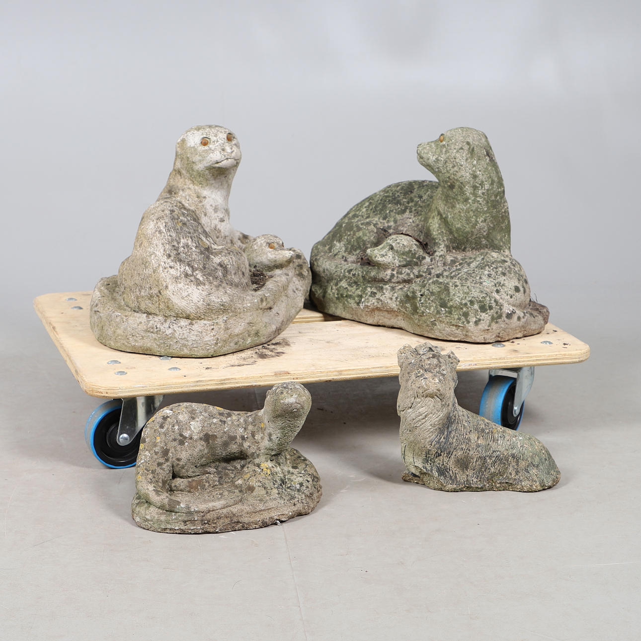 A SELECTION OF GARDEN STATUARY.