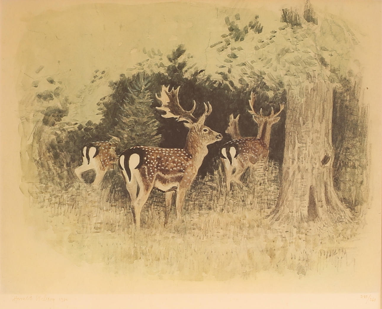 HARALD WIBERG. Colour lithograph, signed and numbered.