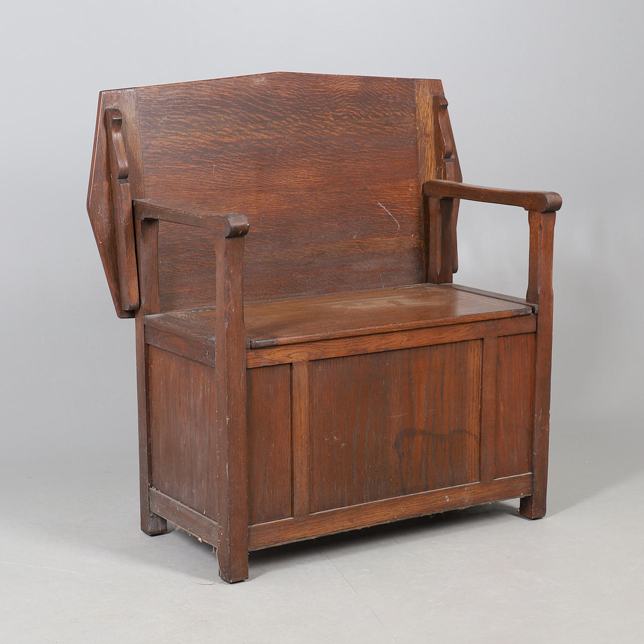 AN OAK MONK'S BENCH.