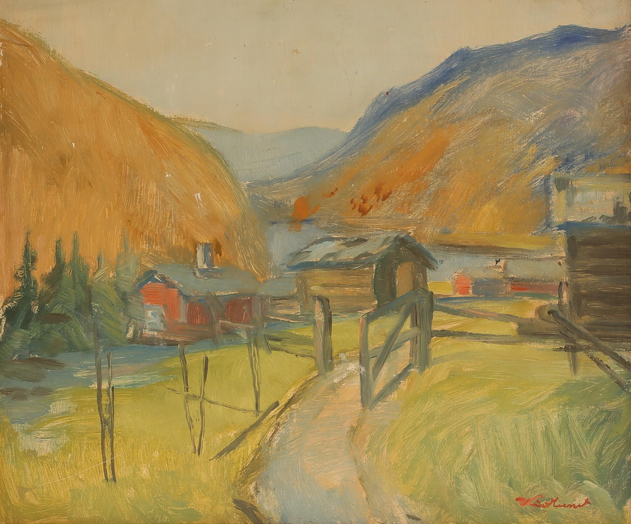 UNIDENTIFIED ARTIST, oil on panel, signed.