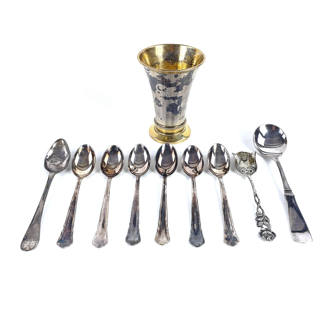 SPOONS, GOBLET, silver, 10 pieces.