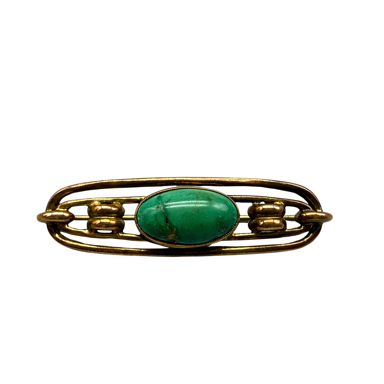 835 SILVER BROOCH WITH A TURQUOISE.