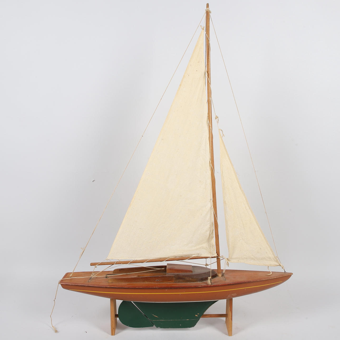 MODEL BOAT, sailboat, wood & textile.
