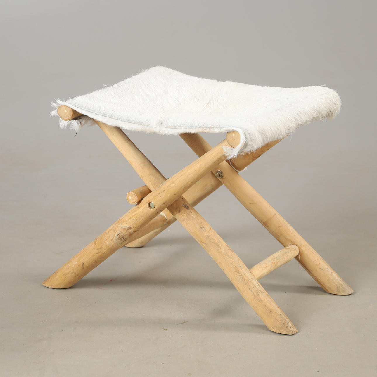 STOOL, leather and wood, contemporary.