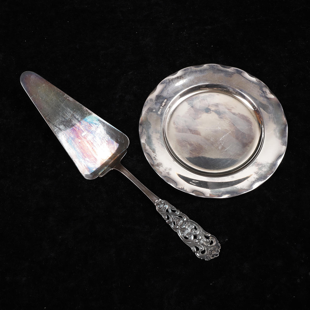 BRICKA och SPADE, silver, vikt 115 gram.