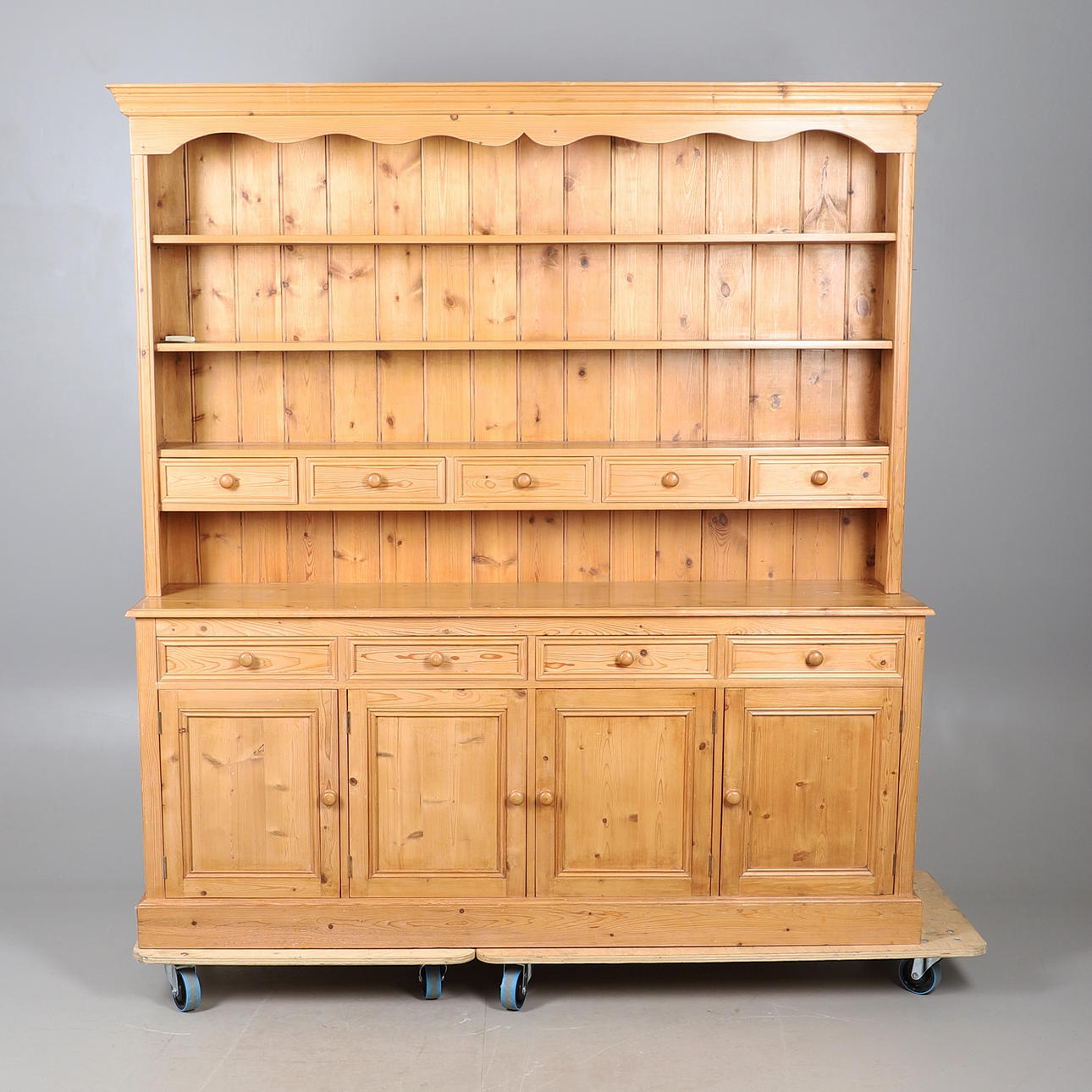 A MODERN PINE DRESSER.