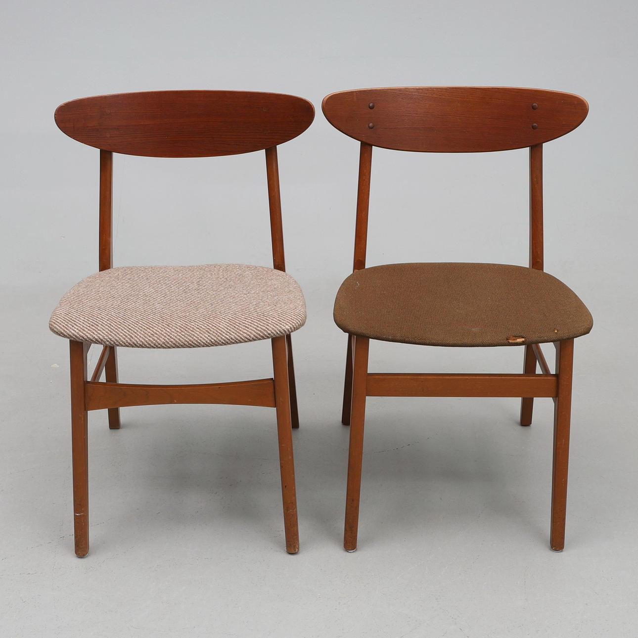 CHAIRS 2 PCS. Teak, 1950s/60s, Denmark, different models.