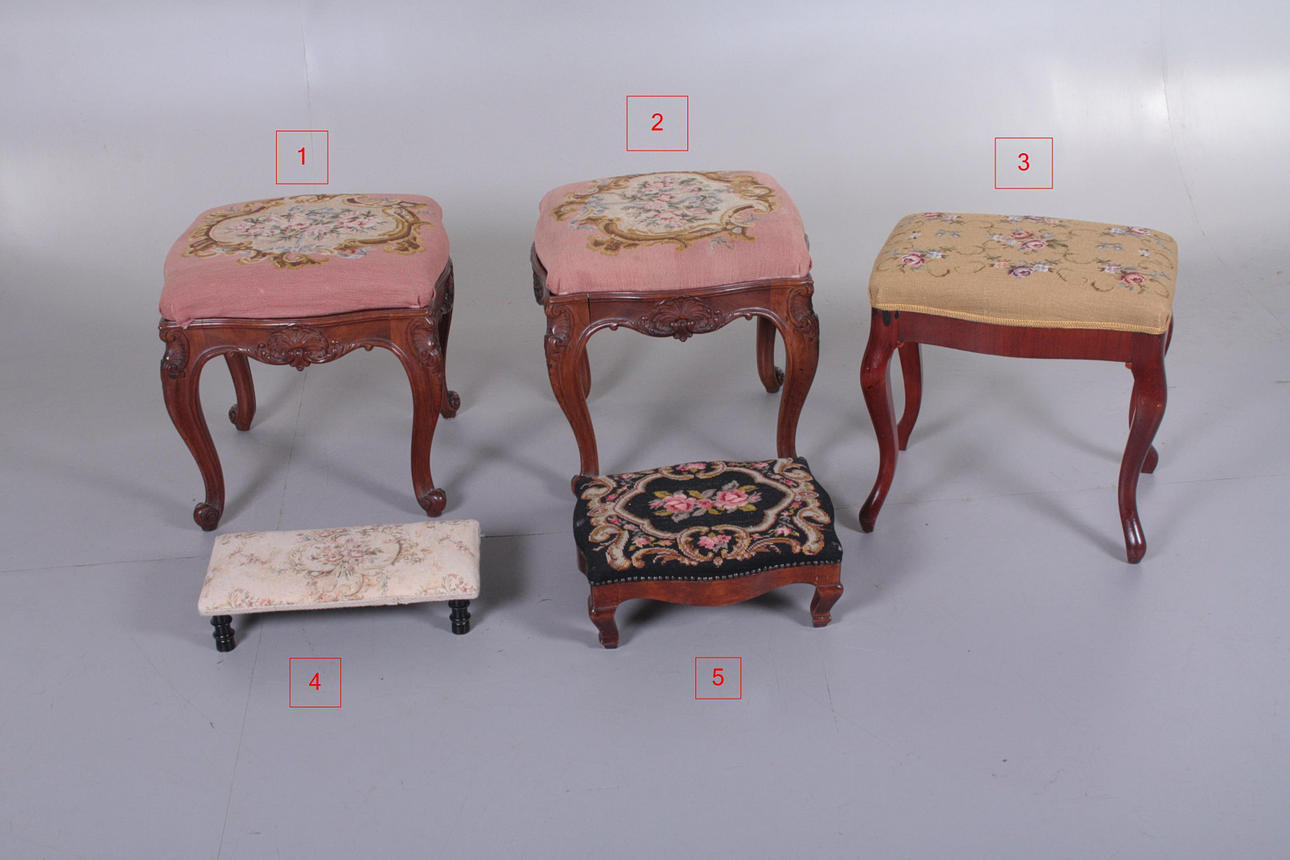 PALLAR, 5 st, rokoko-stil, 1800/1900-tal.