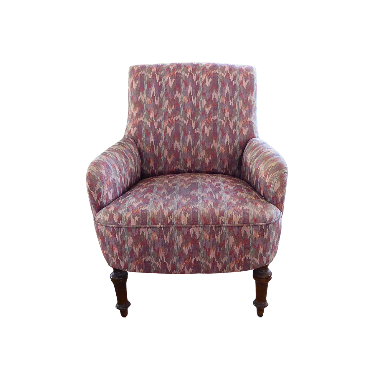 MULTICOLOURED UPHOLSTERED ARMCHAIR.