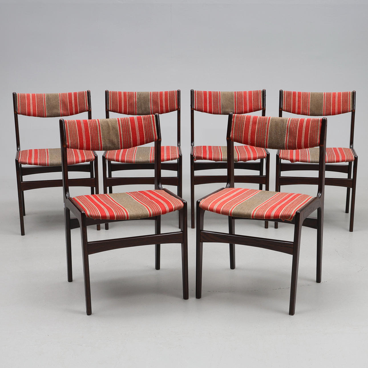 ERIK BUCH. Chairs, 6 pcs, Denmark.