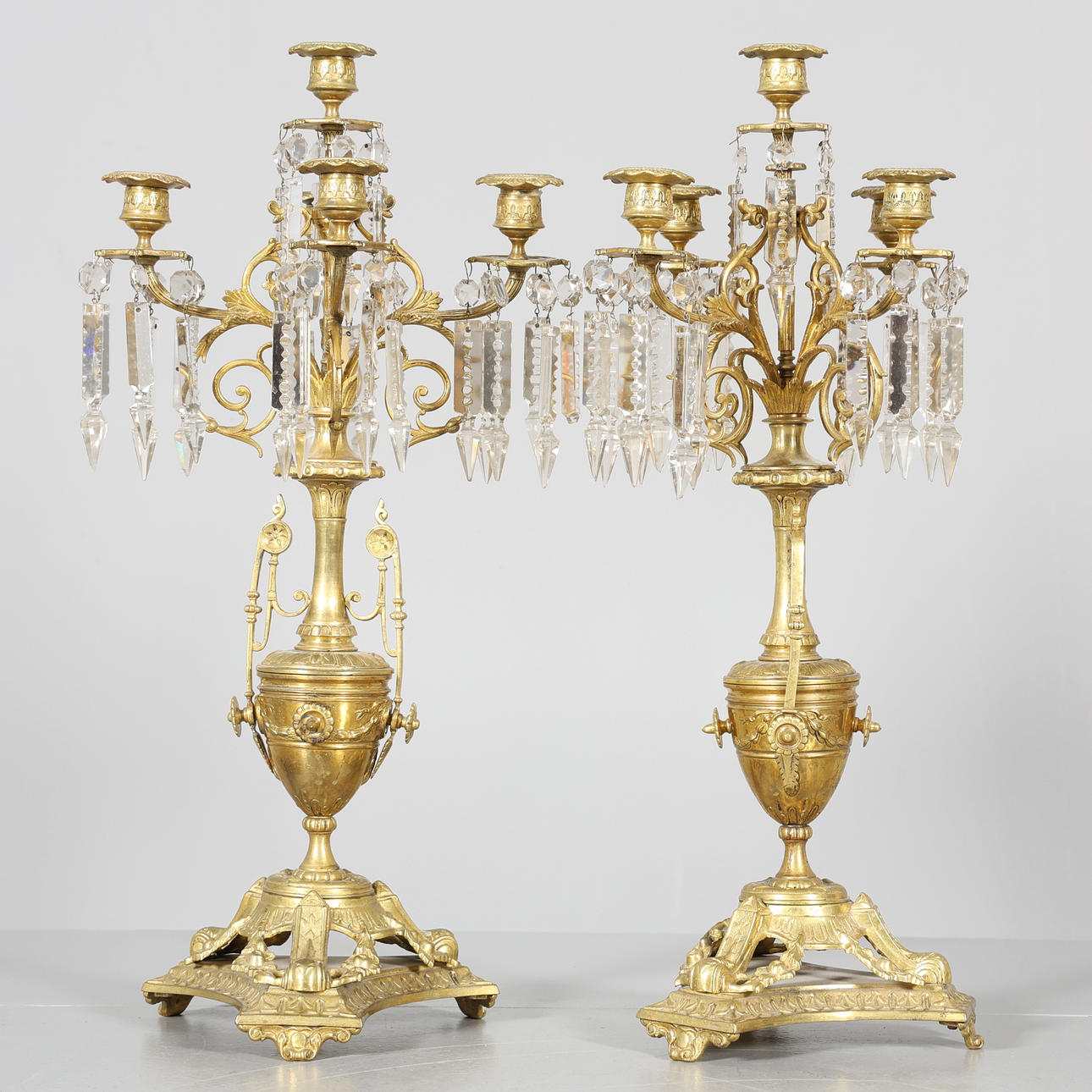 CANDELABRA, a pair, Oscarian.