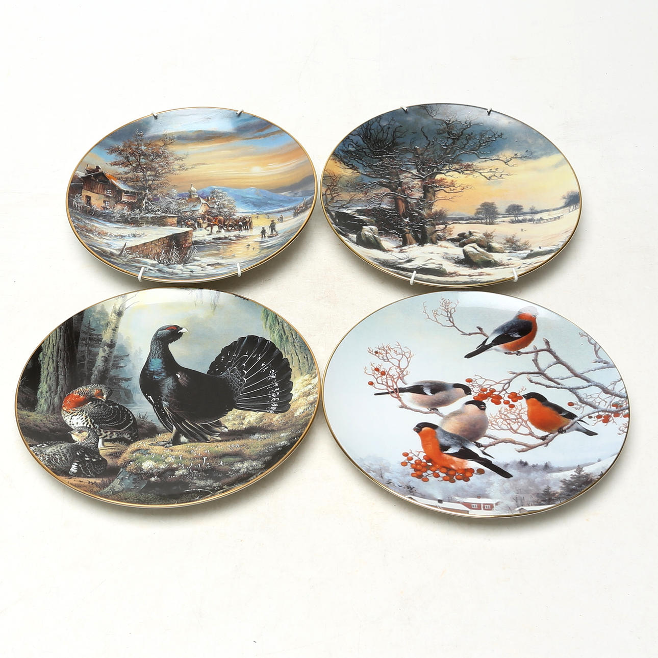 PLATES, 4 pcs, including after F von Wright with certificate.