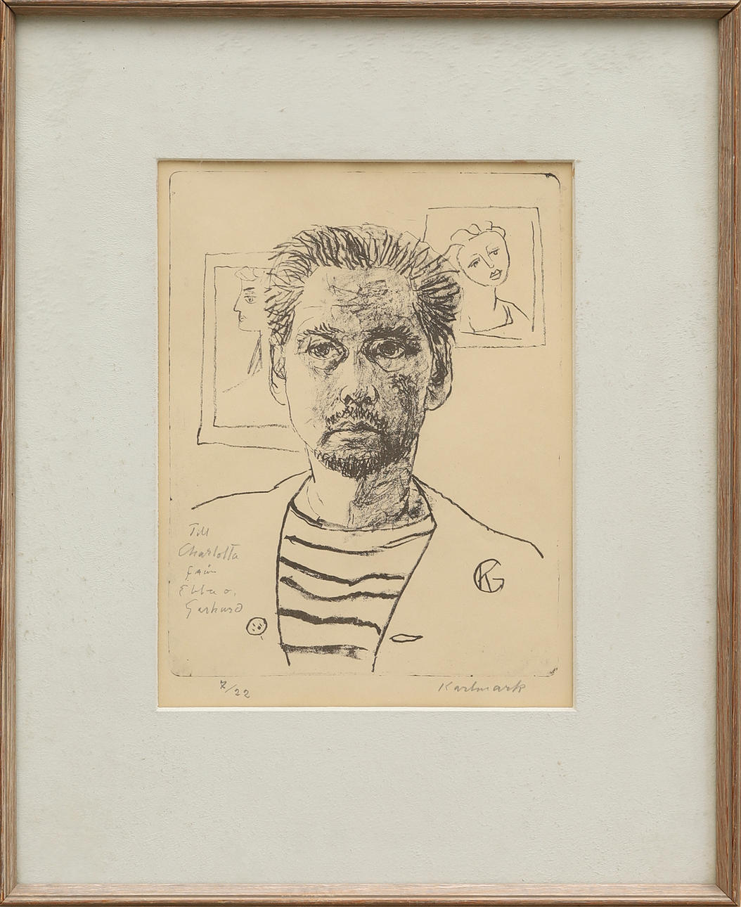 GERHARD KARLMARK. Lithograph, signed with dedication and numbered 7/22.