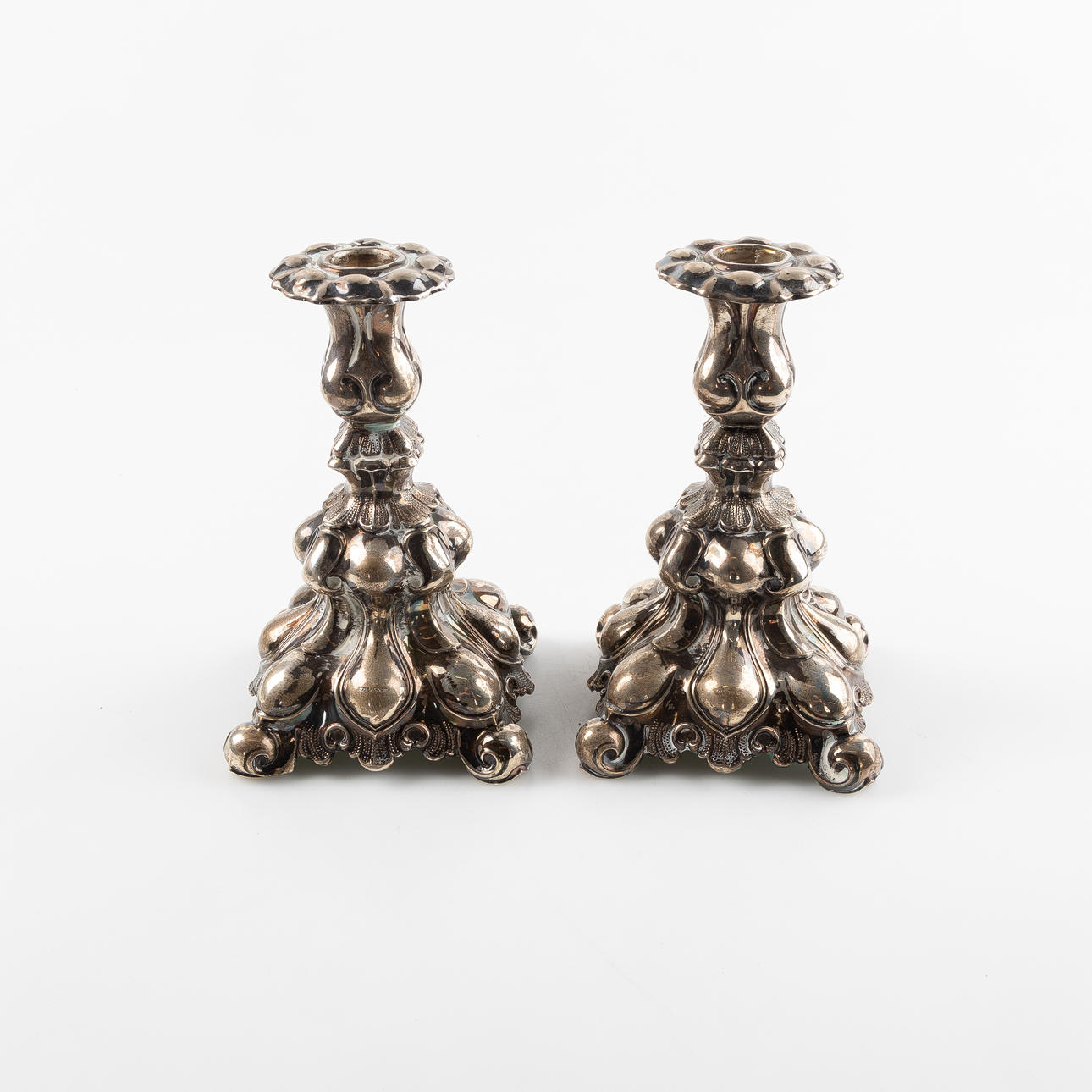 CANDLESTICKS, a pair, silver, 1952.