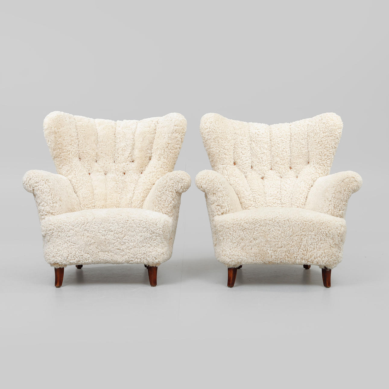ARMCHAIRS, a pair, mid-20th century.