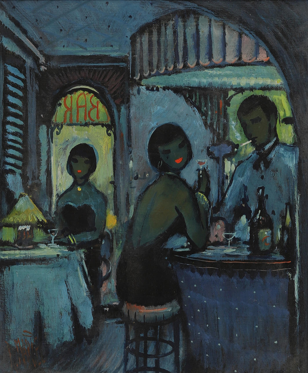 ROBERT MARIEL, oil on panel.