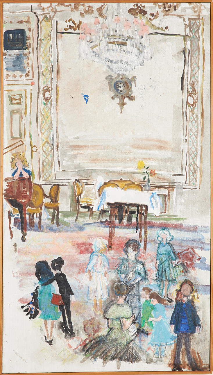 OKÄND KONSTNÄR. interior, oil on canvas, unsigned.