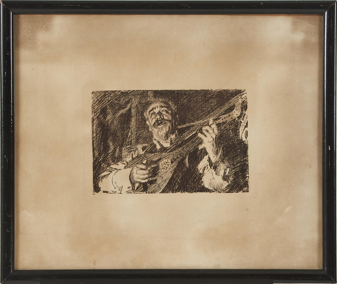 AFTER ANDERS ZORN. Lute player, etching, signed and dated in the print.