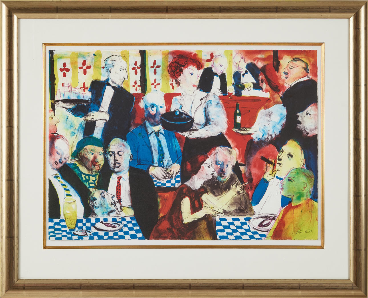 PETER DAHL. Pub interior, colour lithograph, signed Peter Dahl, numbered EA 23/40.