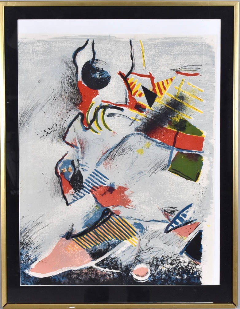 PONTUS CARLE. colour lithograph, composition.