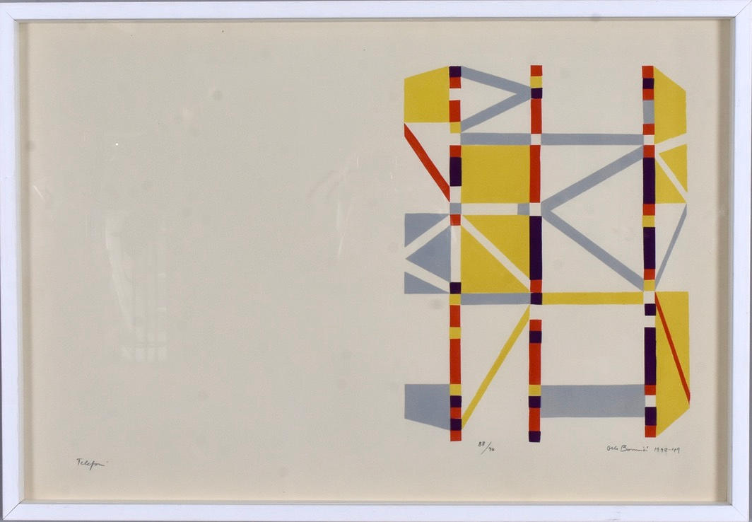 OLLE BONNIER. colour lithograph, Telefoni.