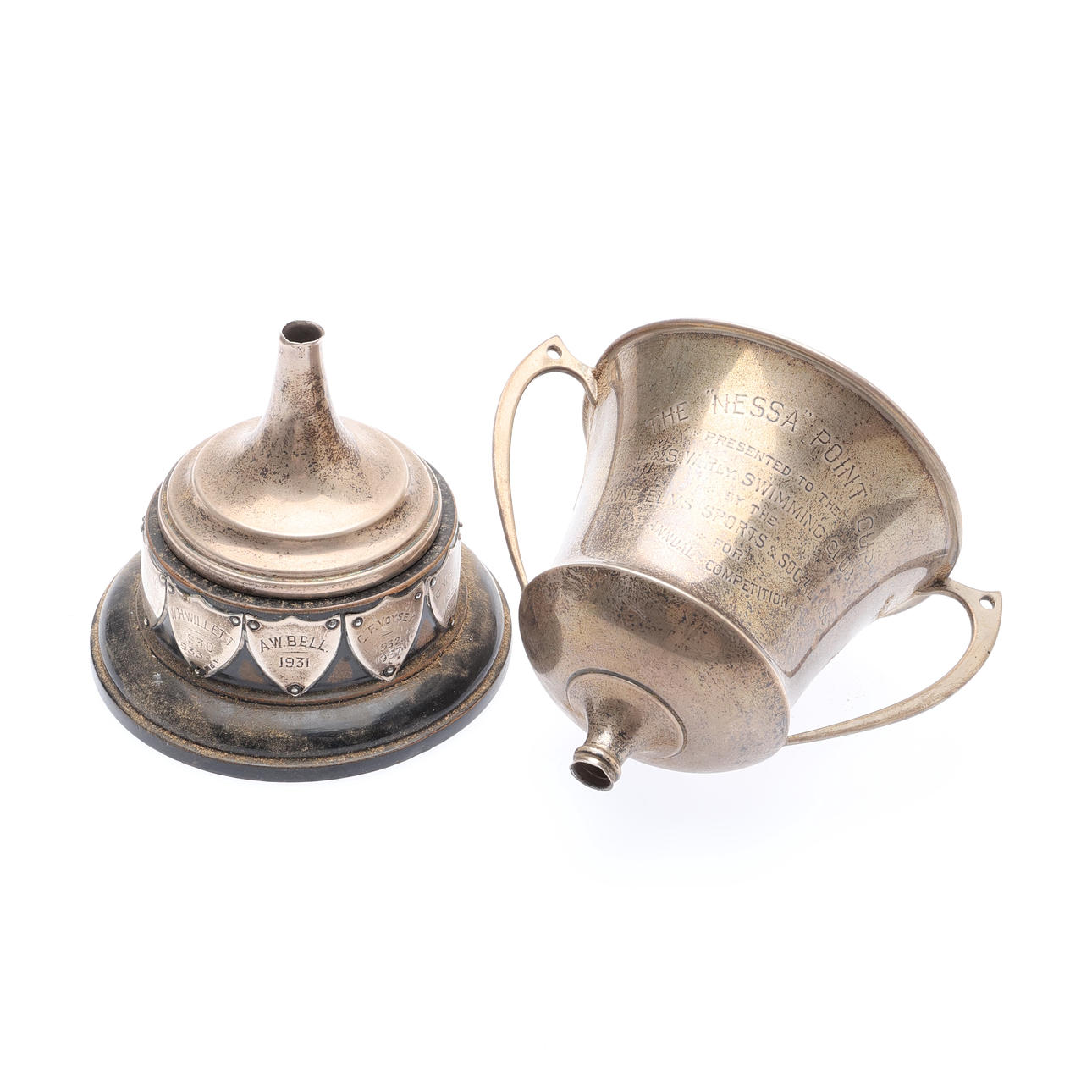 GEORGE V SILVER "NESSA POINT" SWIMMING TROPHY CUP.