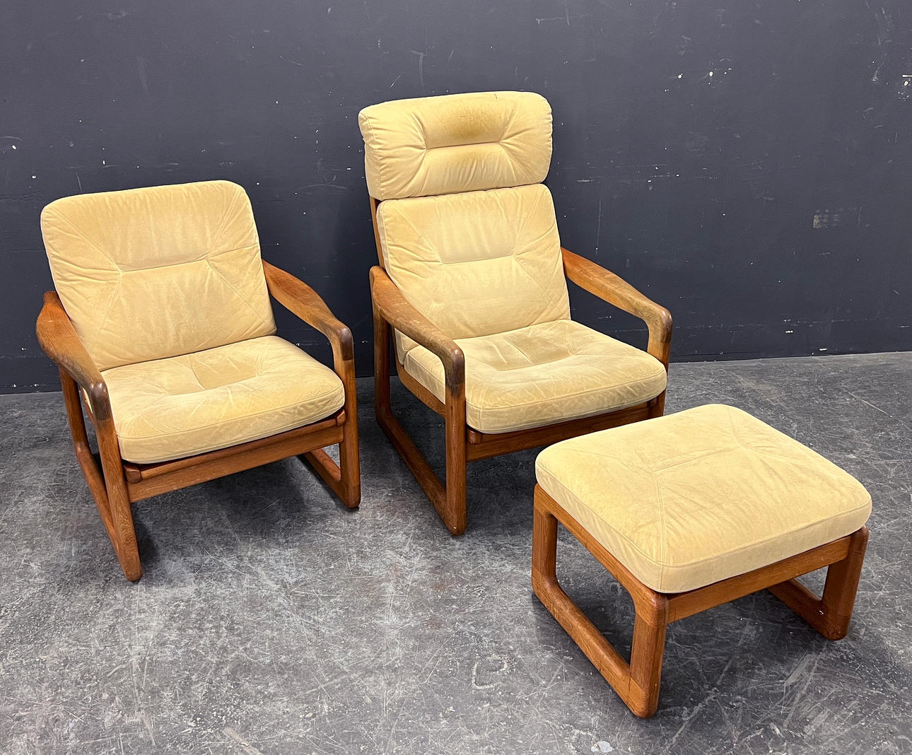 HOLSTEBRO 2 ARMCHAIRS + STOOL.