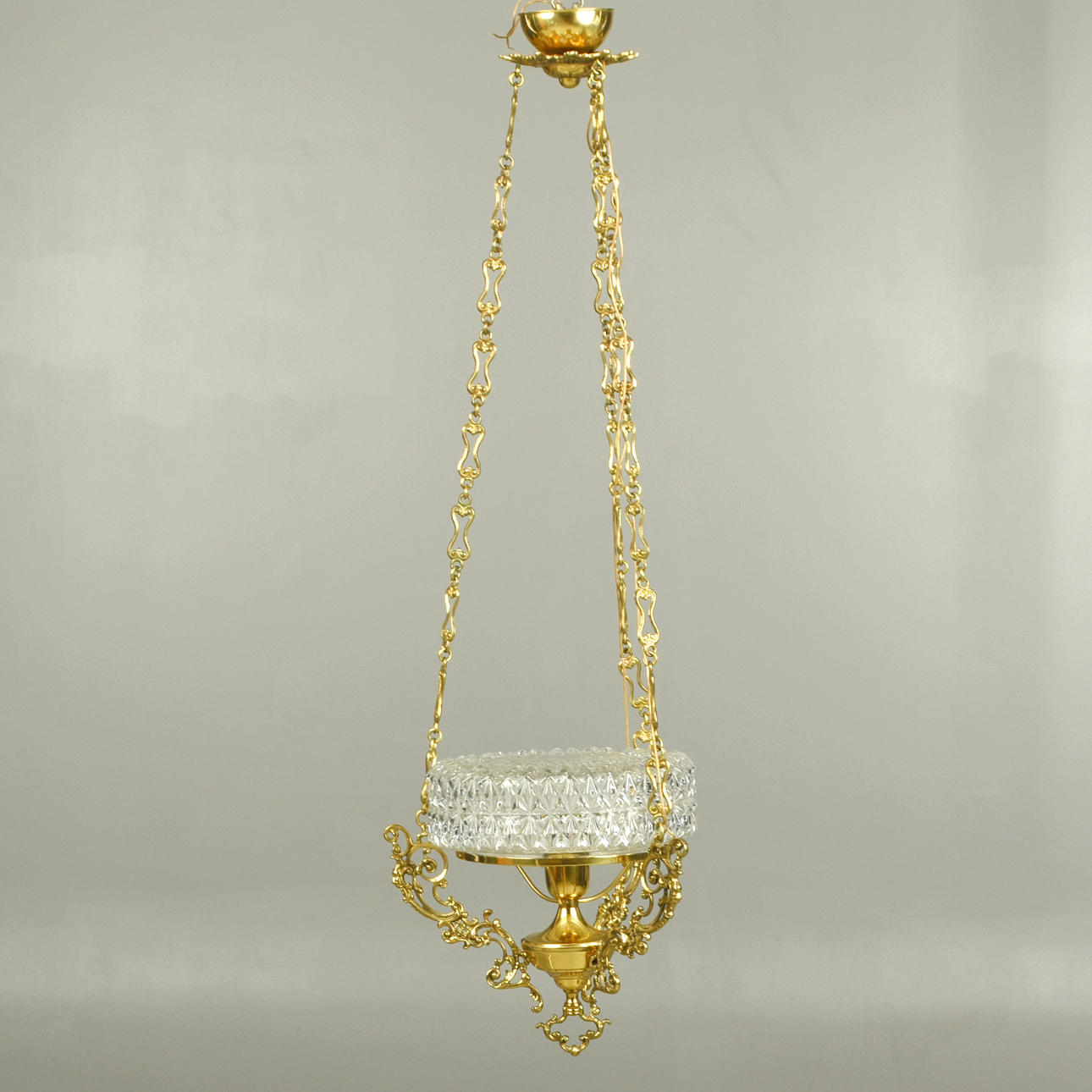 LAMP, Glass shade, Brass.