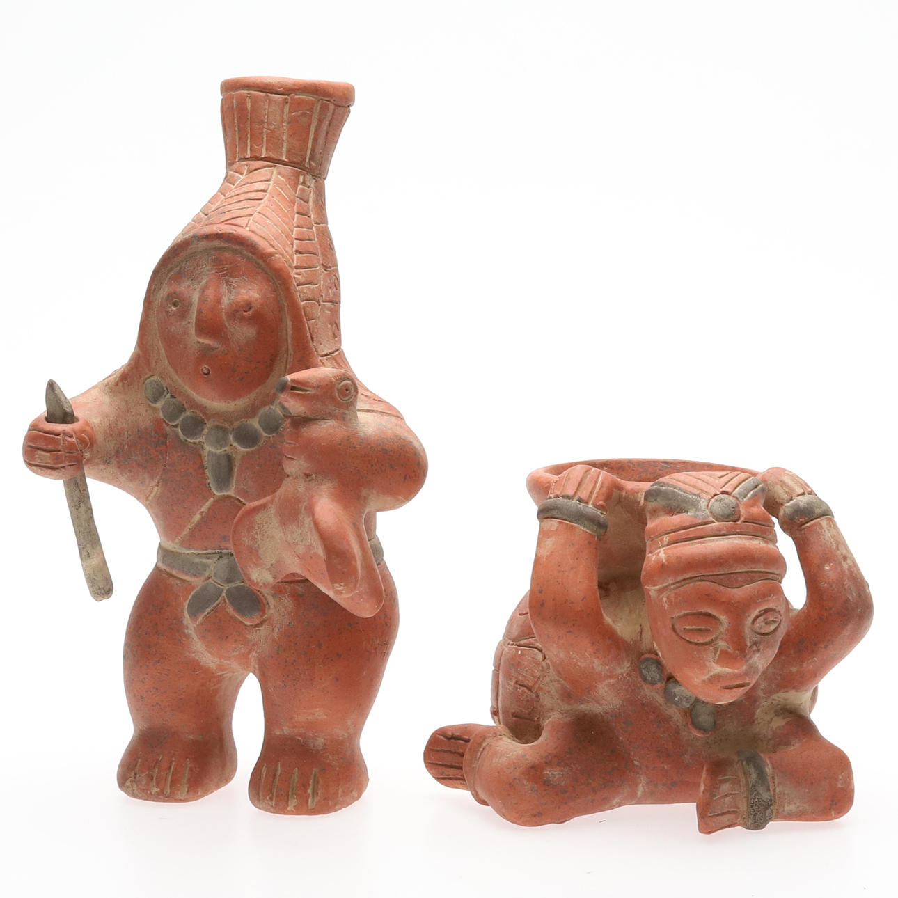 TERRACOTTA FIGURES, 2 pcs.