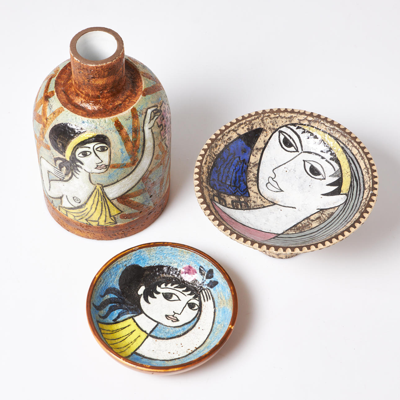 MARI SIMMULSON. ceramics, 3 pcs, Upsala-Ekeby.