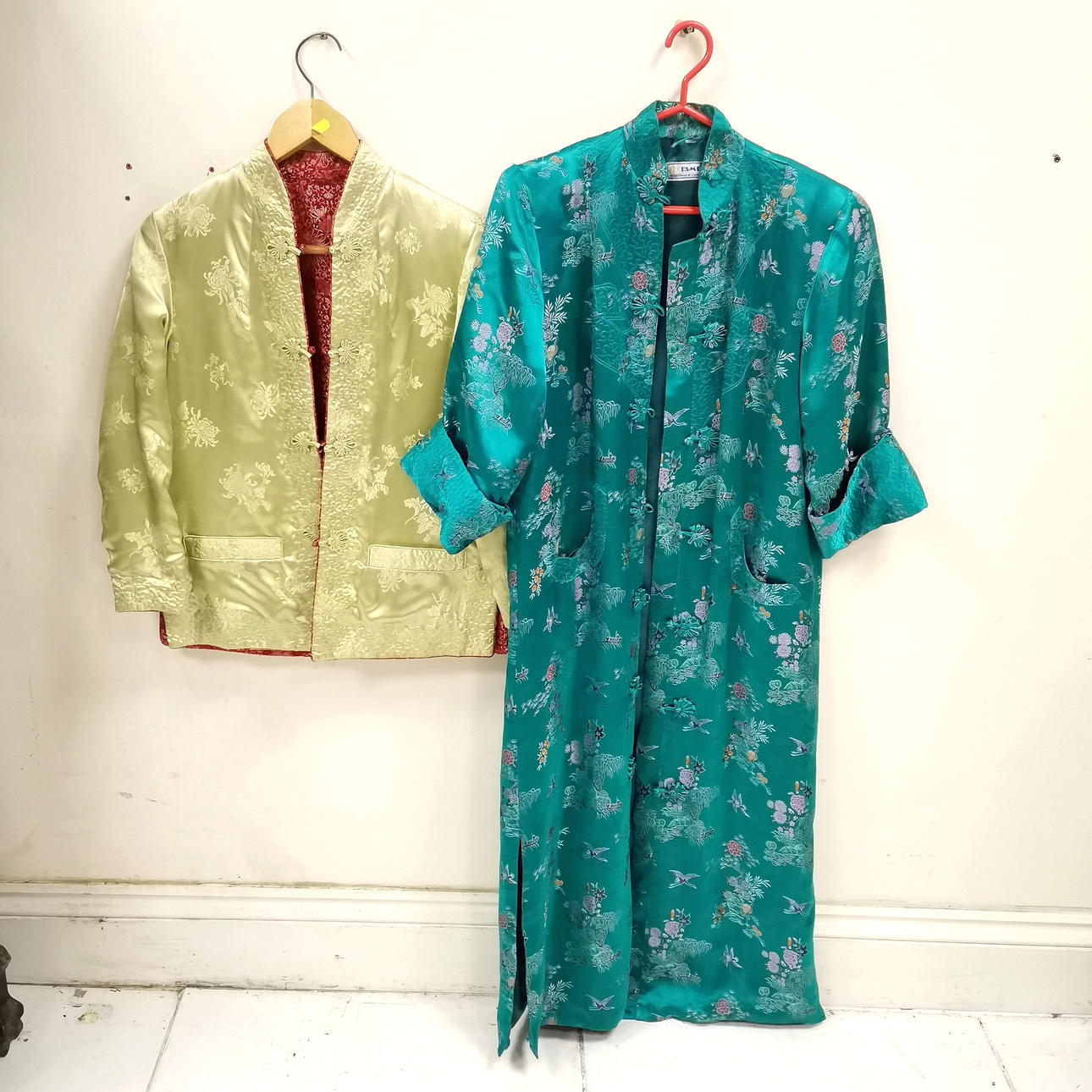 2 X ORIENTAL SILK BROCADE JACKETS.