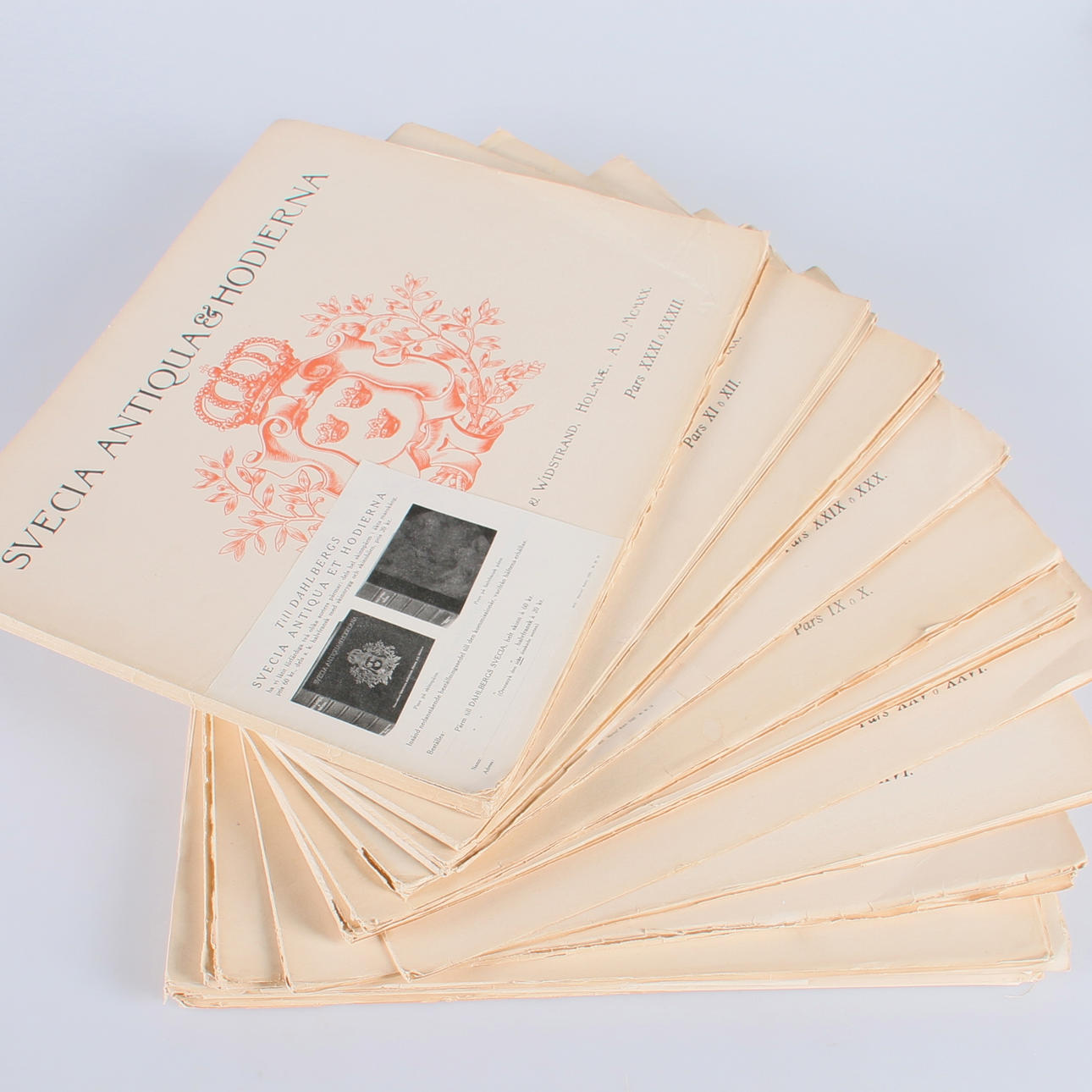 BOKDELAR, 17 st. Svecia Antiqua & Hodierna, Wahlström & Widstrand, 1920.
