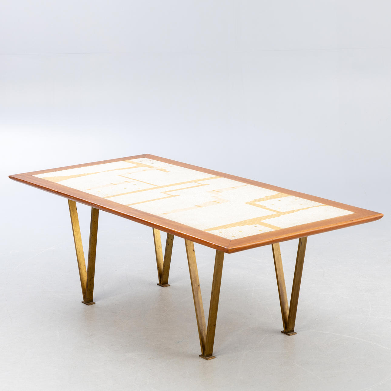 Coffee table with mosaic top, probably Denmark, 1960s.