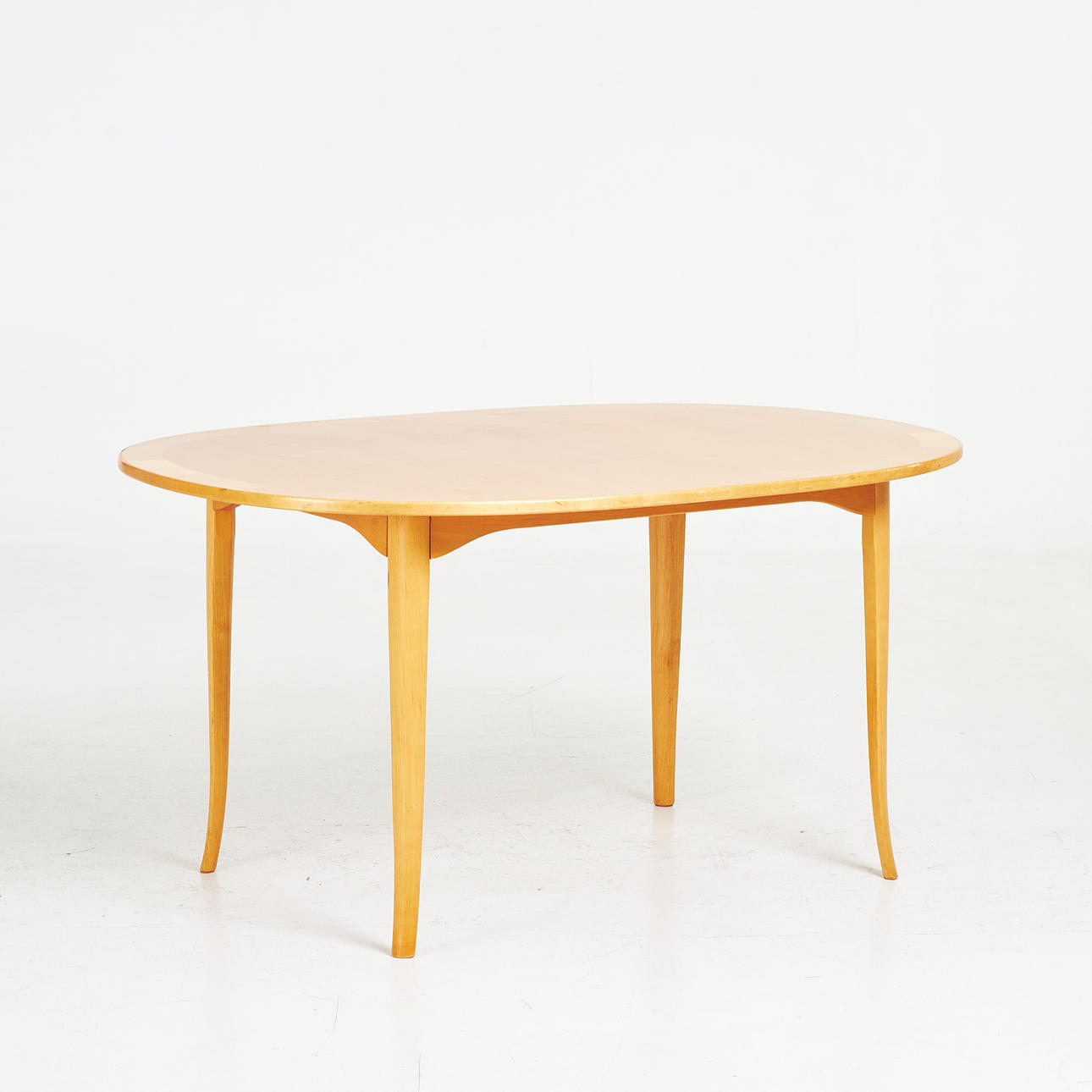 CARL MALMSTEN. "Ovalen", coffee table, birch, marked.