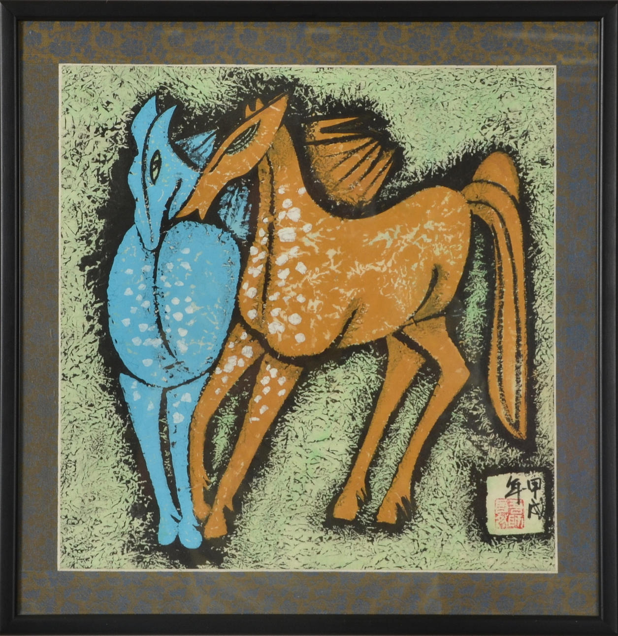 OKÄND KONSTNÄR. Gouache/blandteknik på papper, Kina/Japan.