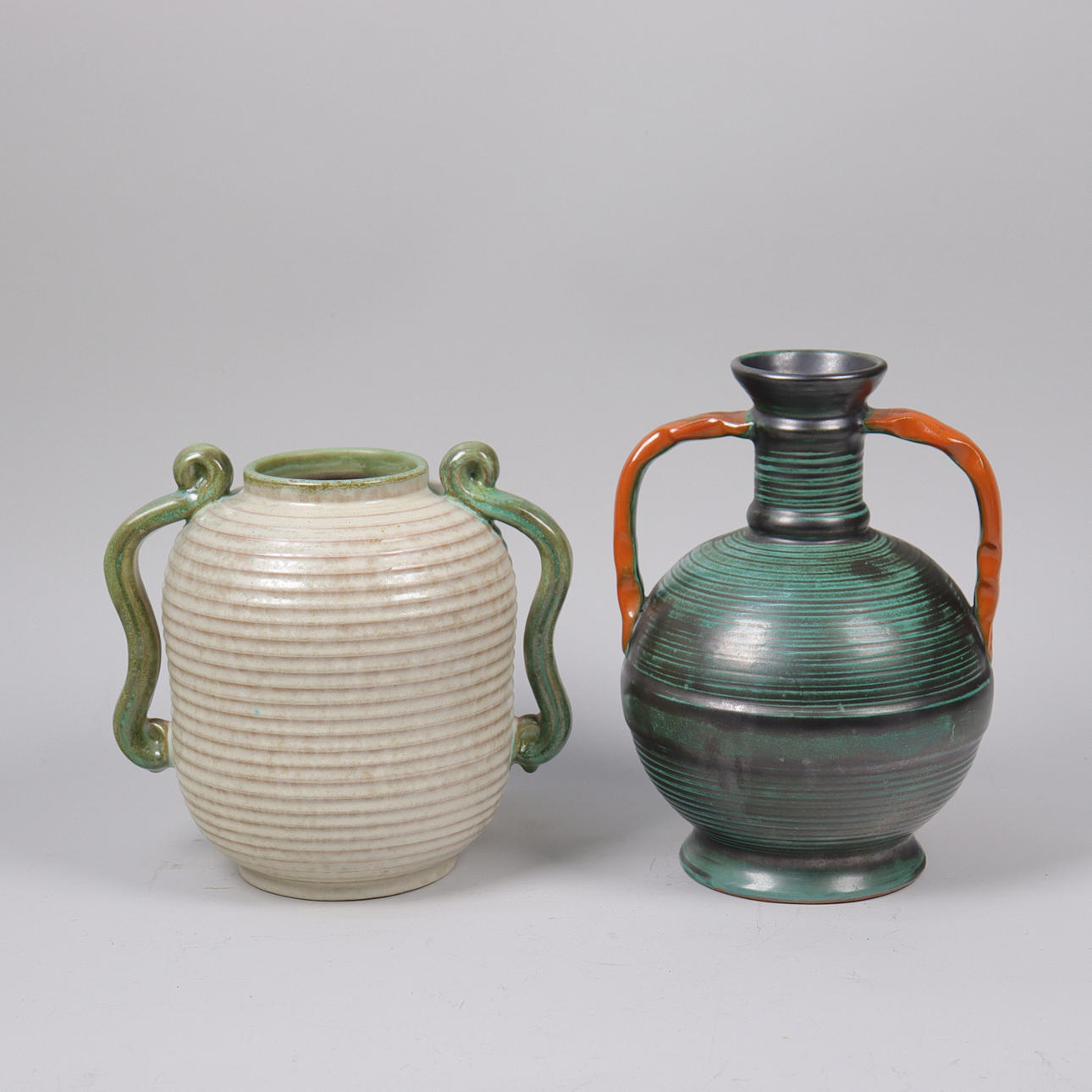 HANDLED VASES, Upsala-Ekeby etc., ceramic, 1930s/40s, 2 pcs.
