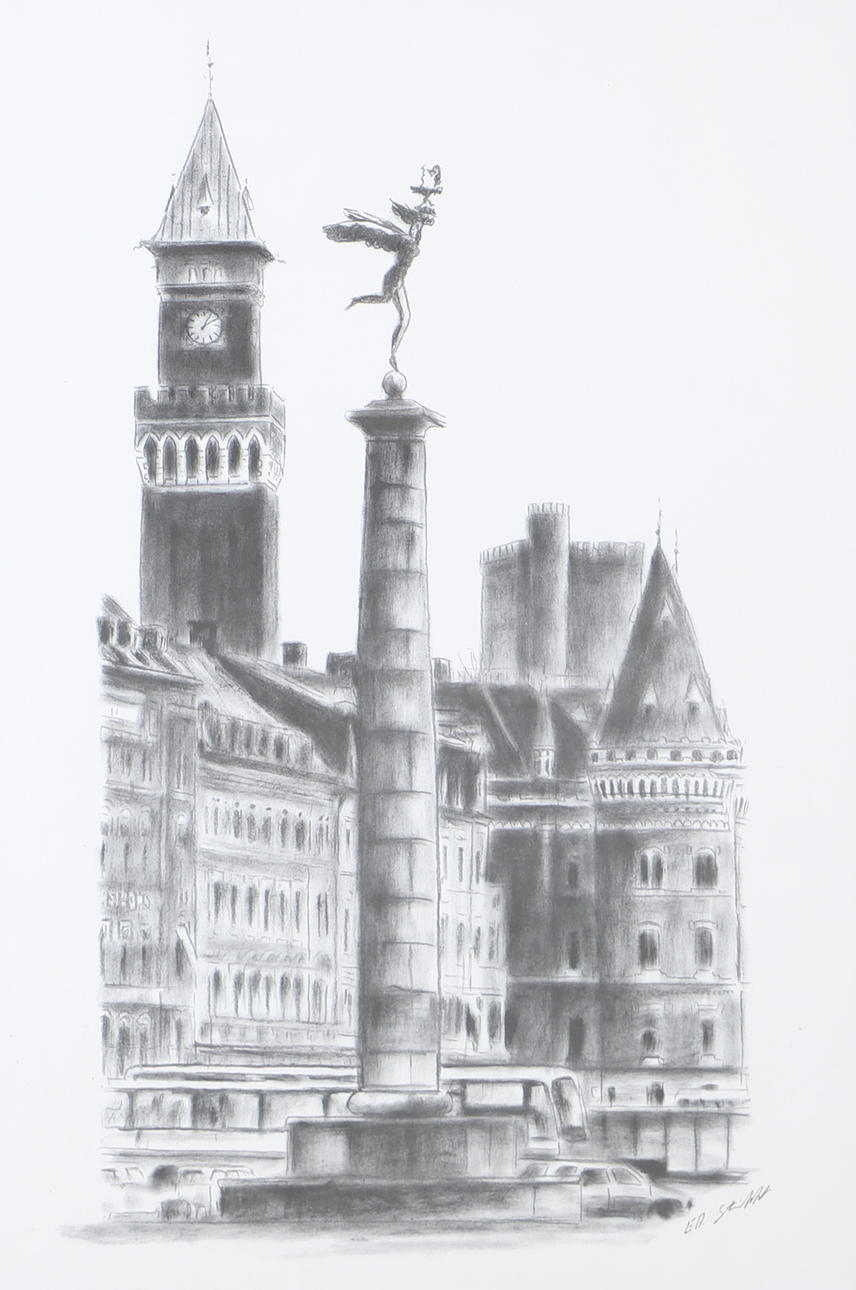 OIDENTIFIERAD KONSTNÄR. Helsingborg motif, lithograph, indistinctly signed.