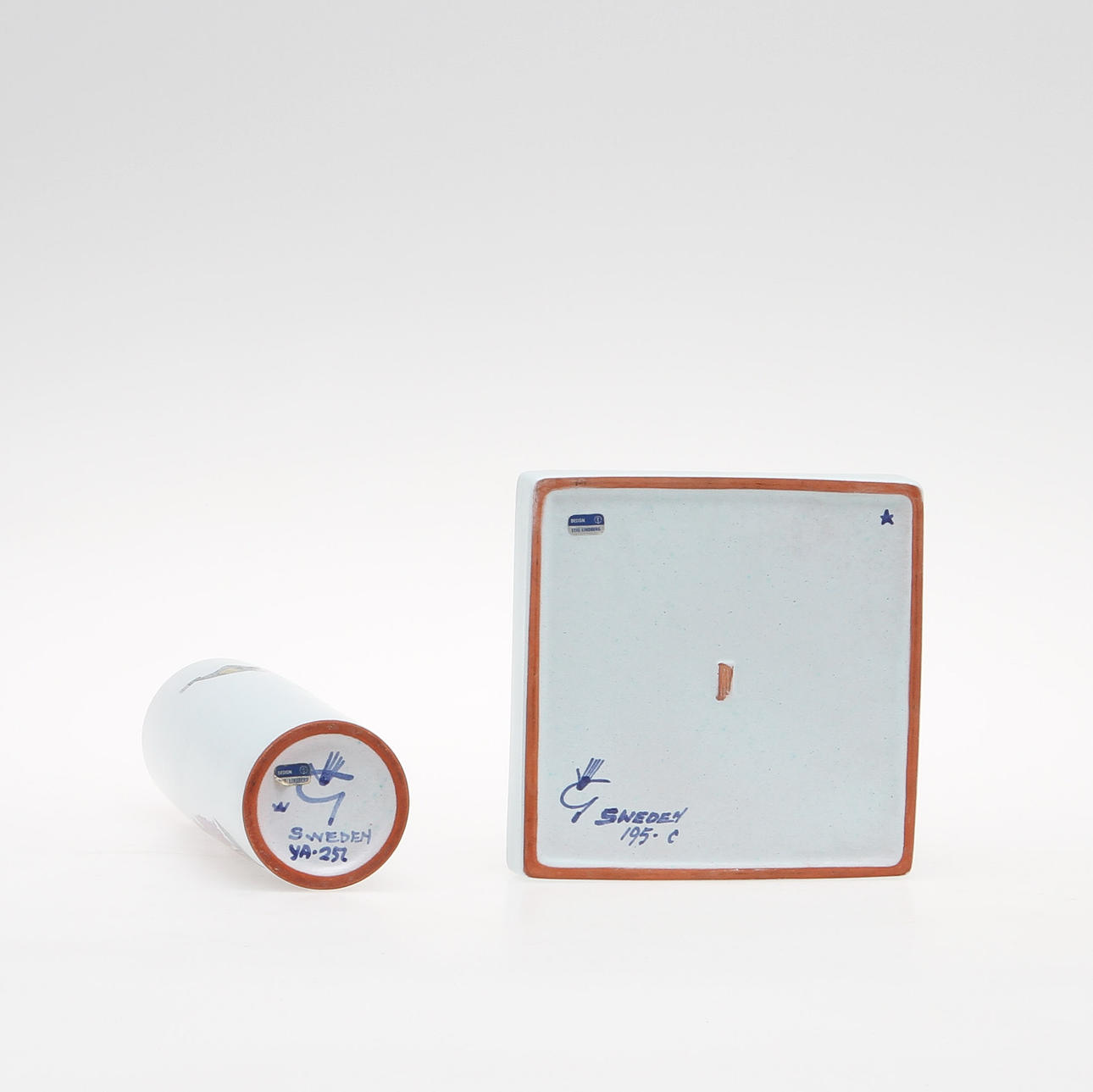 VAS samt ASKFAT, fajans, "Karneval", Stig Lindberg.