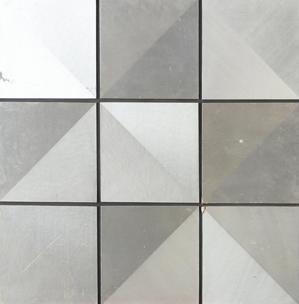 OKÄND KONSTNÄR. 9 squares, mixed media, unsigned.