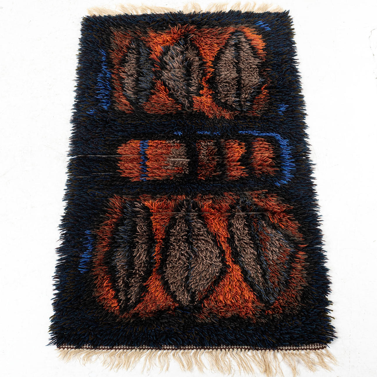 CARPET, so-called rya carpet, 1960s.