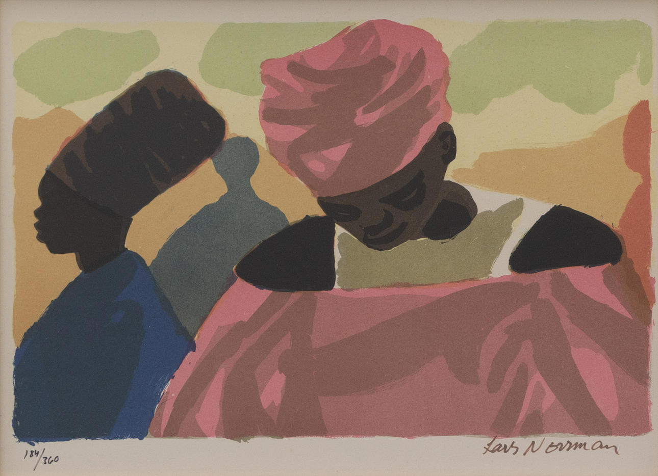 LARS NORRMAN. Composition, colour lithograph, signed and numbered 184/360.