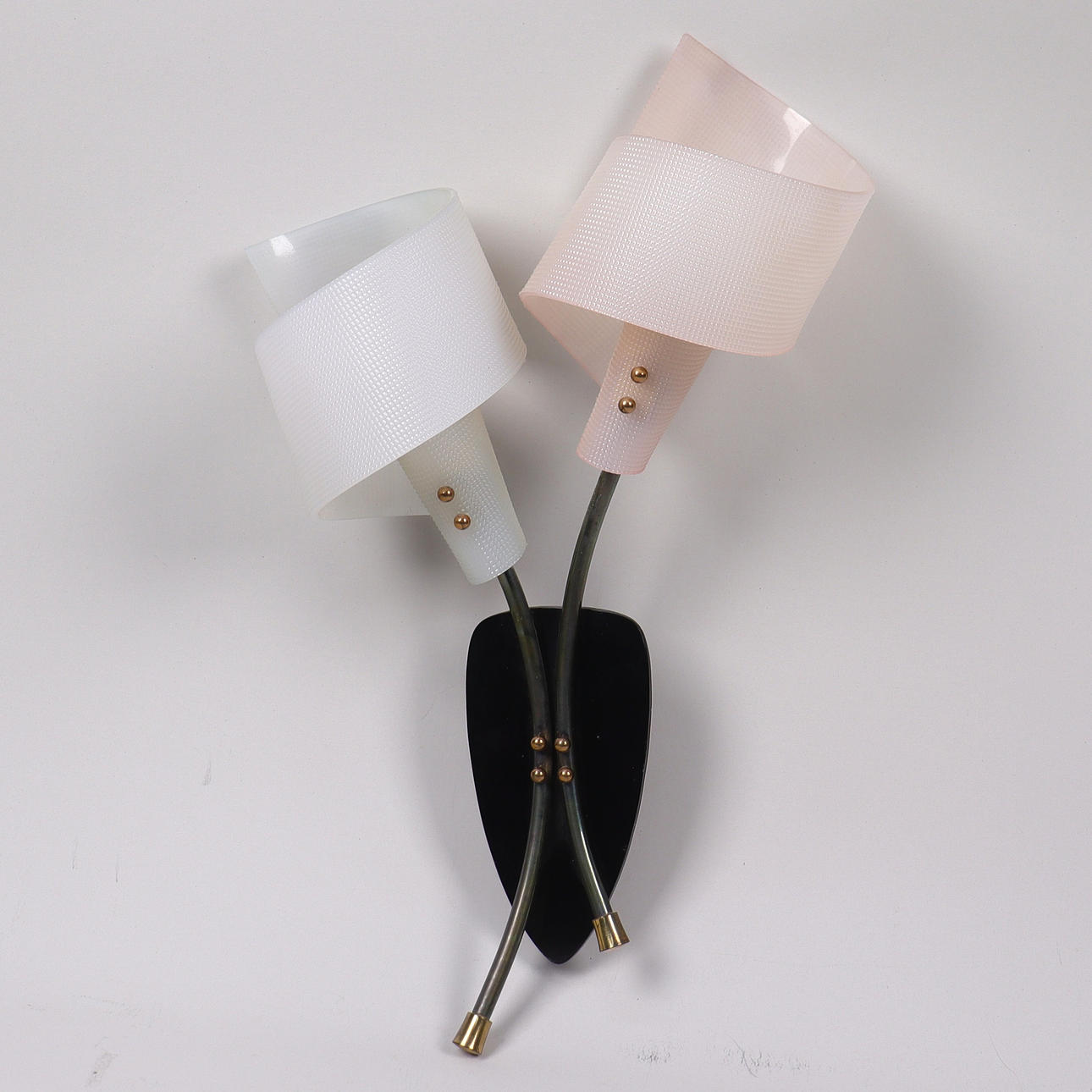 WALL LAMP, with plastic spirals, 1950s.