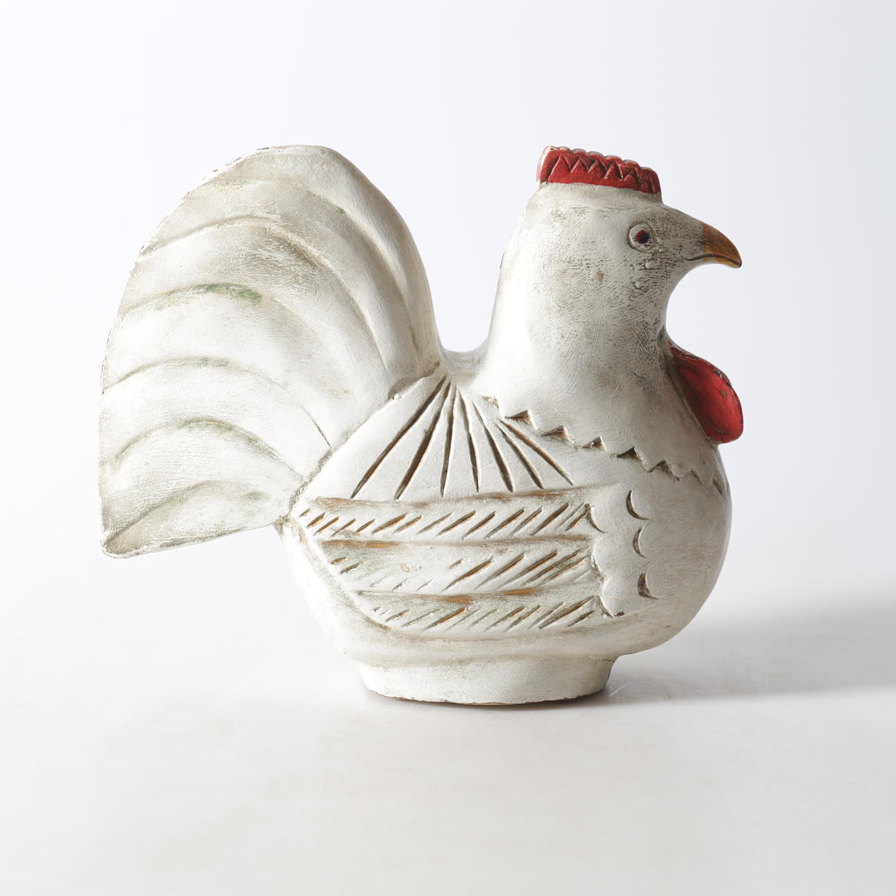 SKULPTUR, bemålat trä, 1900-tal.
