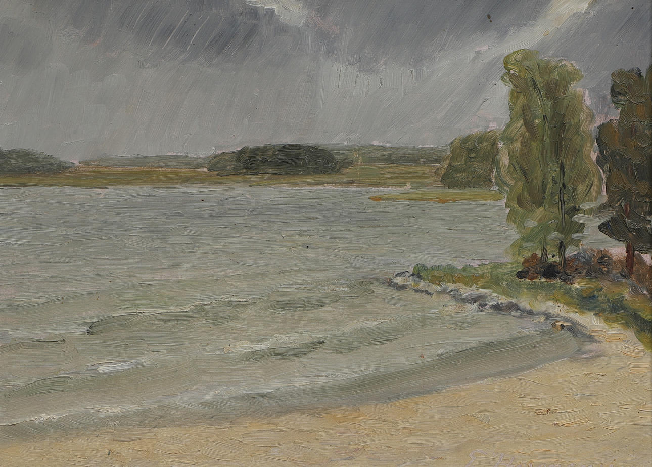 ERIC HERMANSSON. Oil on panel, "Ovädersmoln vid Enköping", signed, dated 1938.