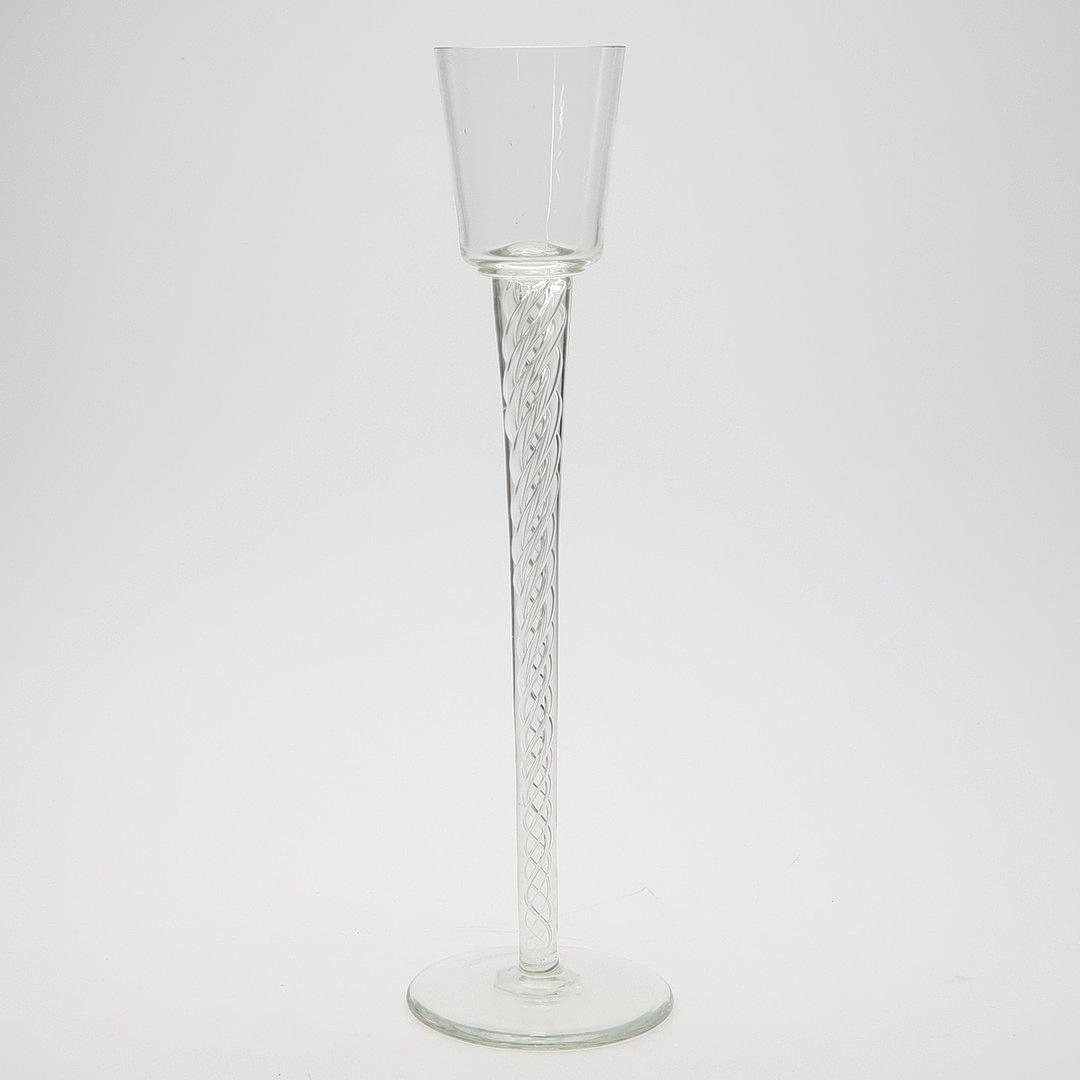 GOBLET, glass with twisted decoration.